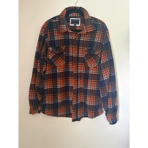 Nickel & Iron Mens Shacket Fleece Plaid Button Up Flannel Shirt Jacket Size XL